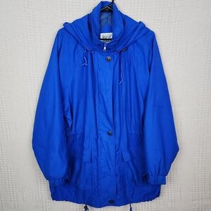 VINTAGE BASIC EDITIONS Blue Lightweight Hooded Jacket L